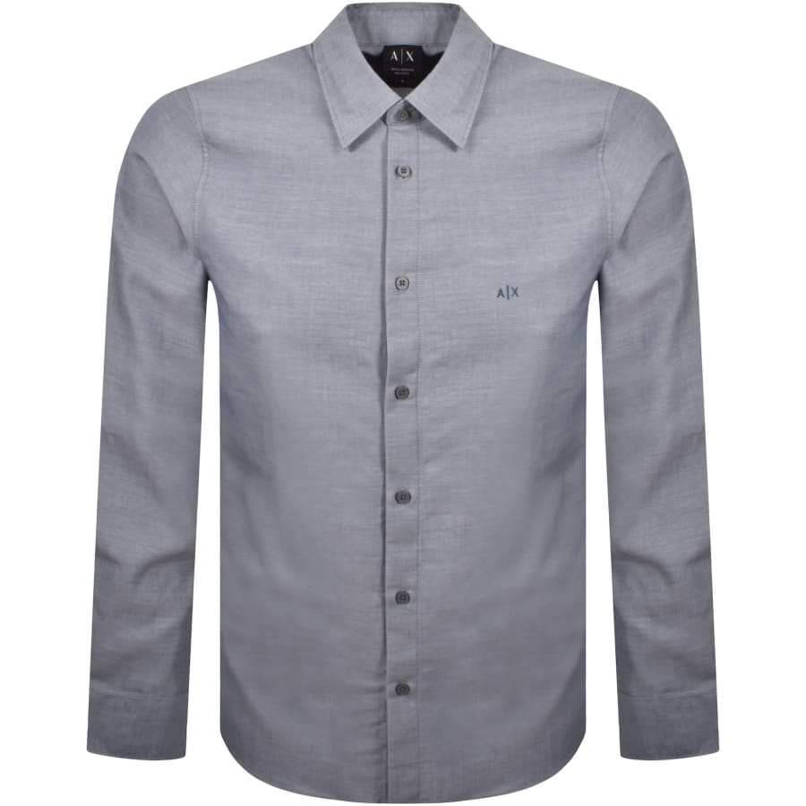Image number 1 for Armani Exchange Long Sleeve Shirt Blue