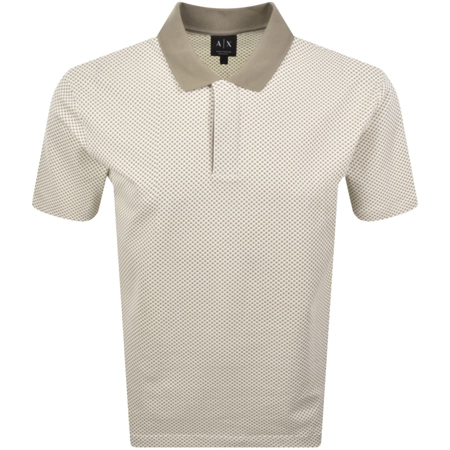 Image number 1 for Armani Exchange Patterned Polo T Shirt White