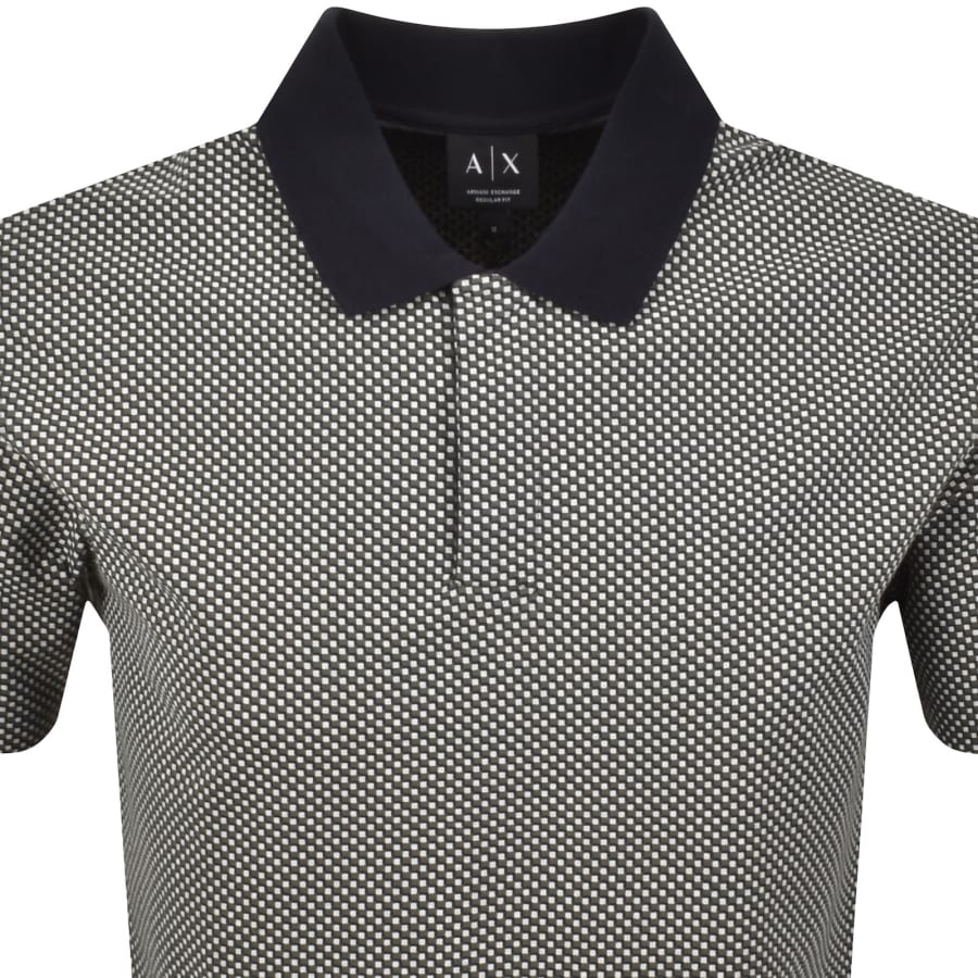 Image number 2 for Armani Exchange Patterned Polo T Shirt Navy