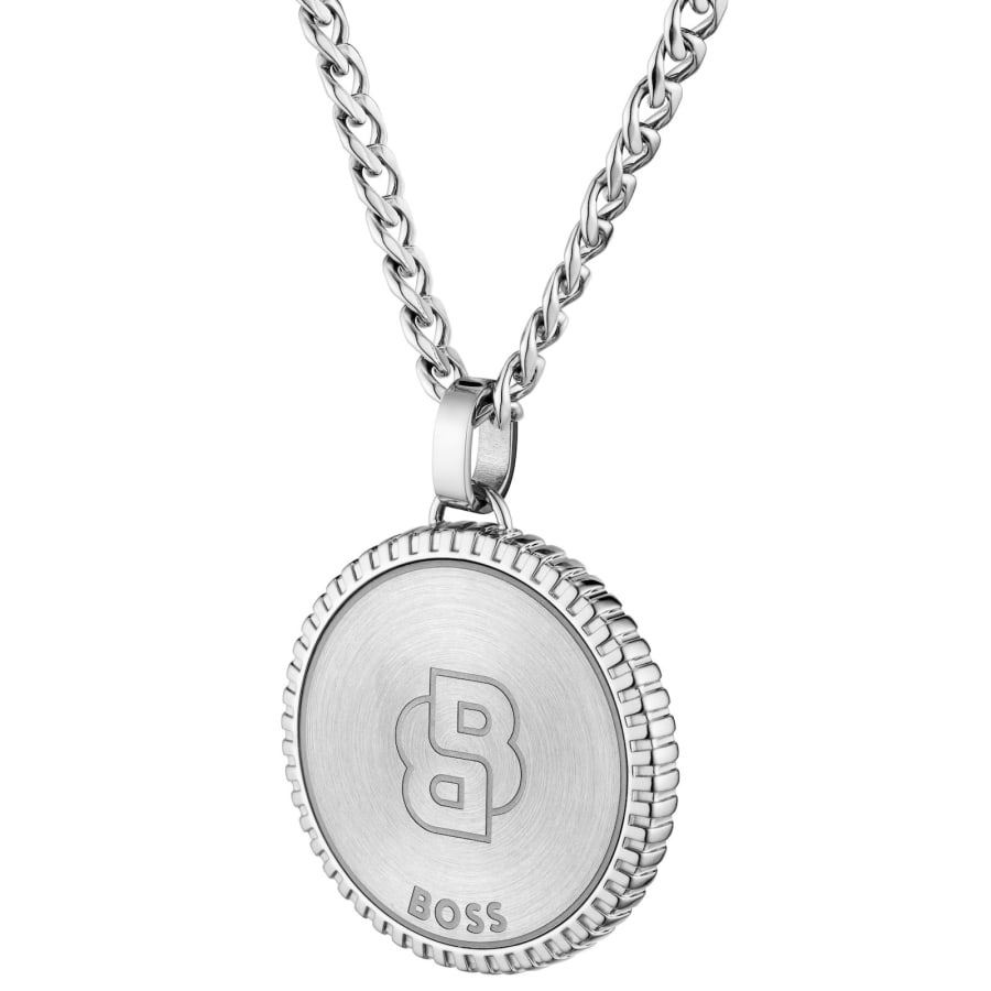 Image number 3 for BOSS Compass Pendant Necklace Silver