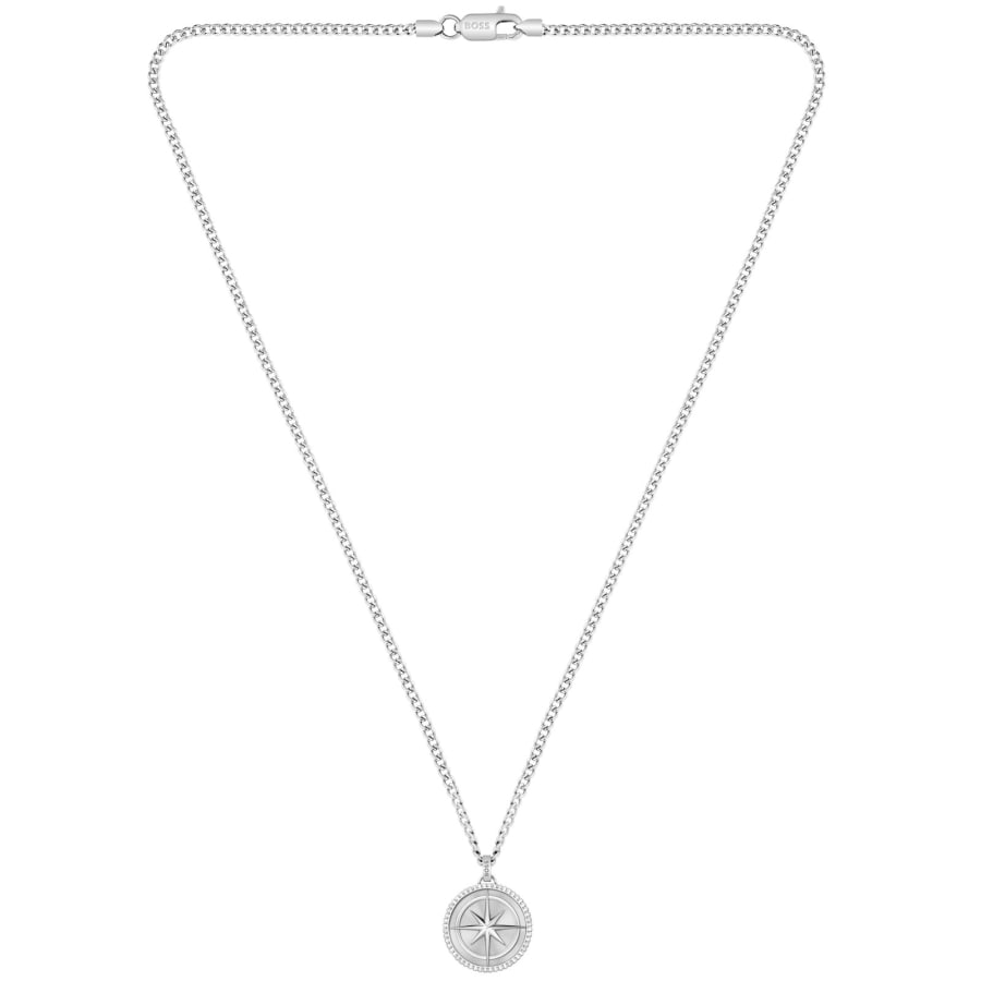 Image number 1 for BOSS Compass Pendant Necklace Silver