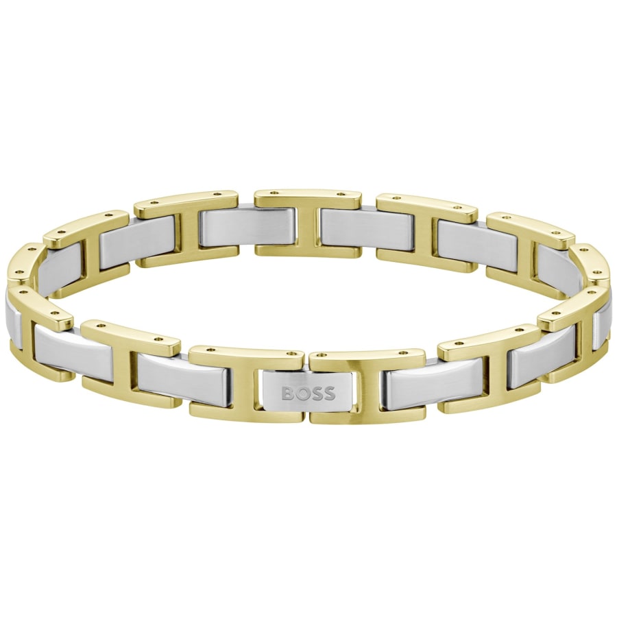 Image number 1 for BOSS Nolan Two Tone Linked Chain Bracelet Gold