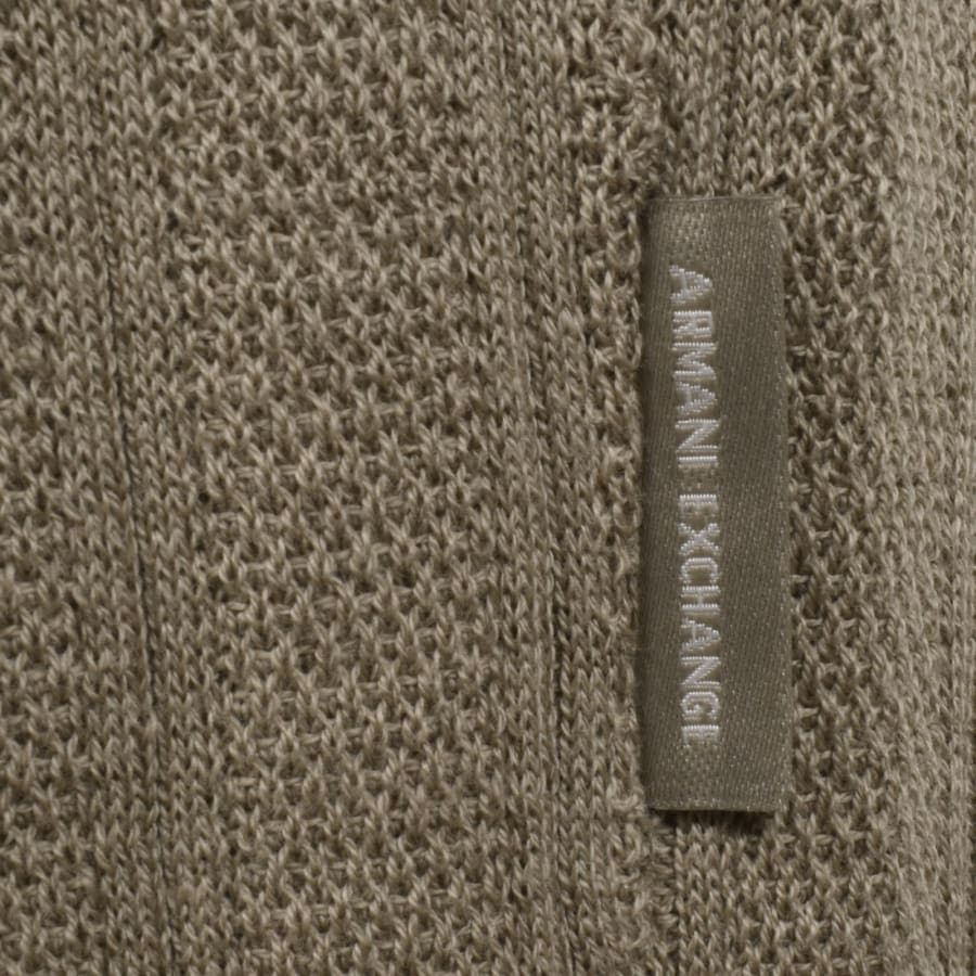 Image number 3 for Armani Exchange Knit Polo Jumper Beige
