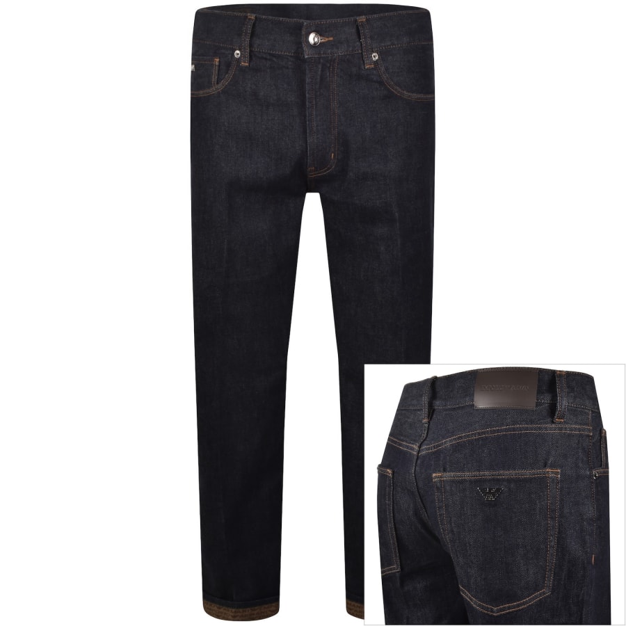 Image number 1 for Emporio Armani J76 Straight Fit Jeans Blue