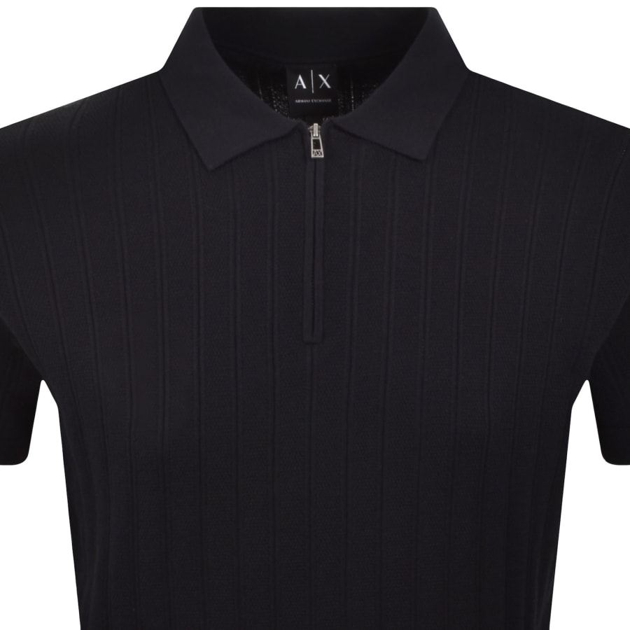 Image number 2 for Armani Exchange Knit Polo Jumper Navy