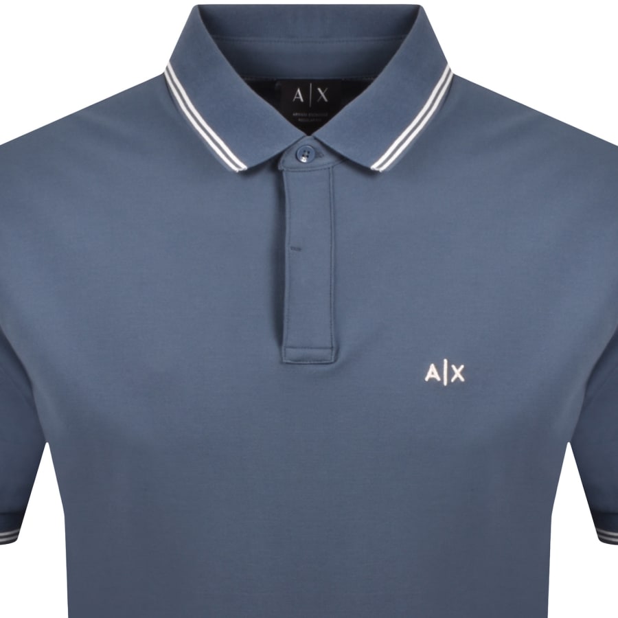 Image number 2 for Armani Exchange Polo T Shirt China Blue