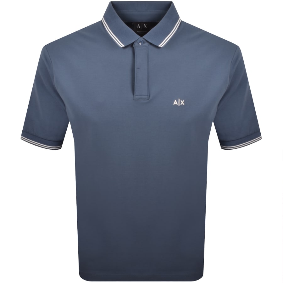 Image number 1 for Armani Exchange Polo T Shirt China Blue