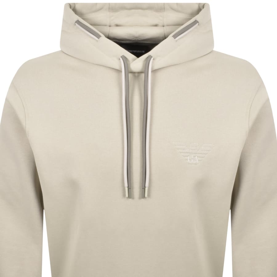 Image number 2 for Emporio Armani Eagle Logo Hoodie Beige
