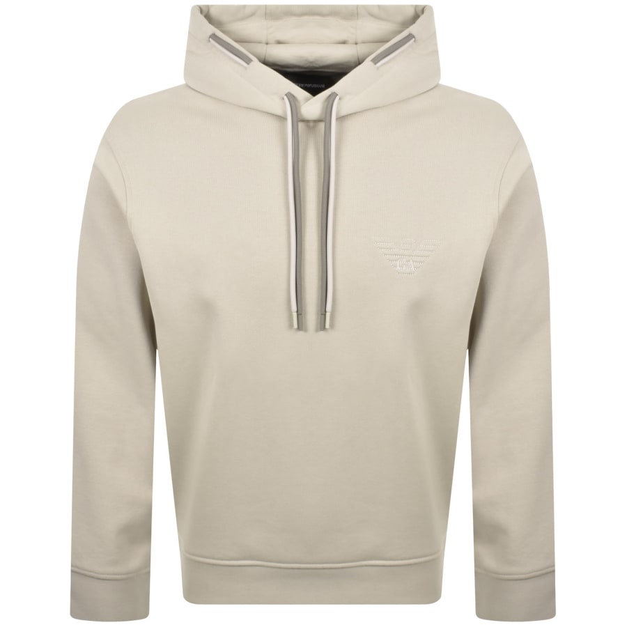 Image number 1 for Emporio Armani Eagle Logo Hoodie Beige