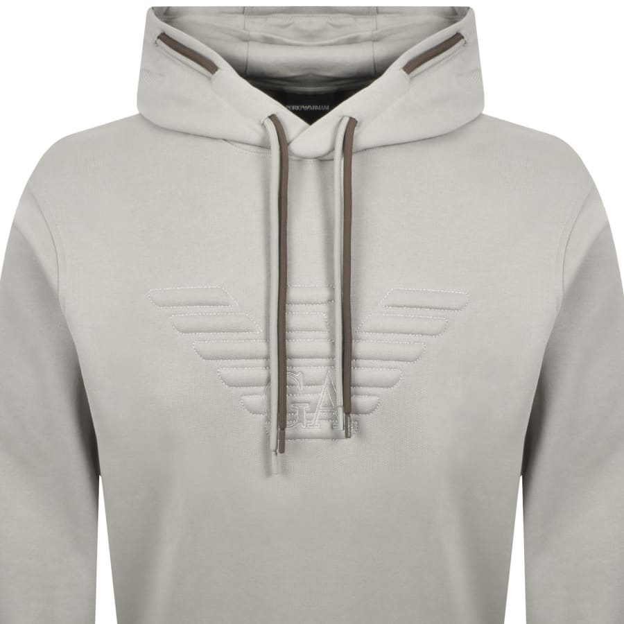 Image number 2 for Emporio Armani Eagle Logo Hoodie Grey