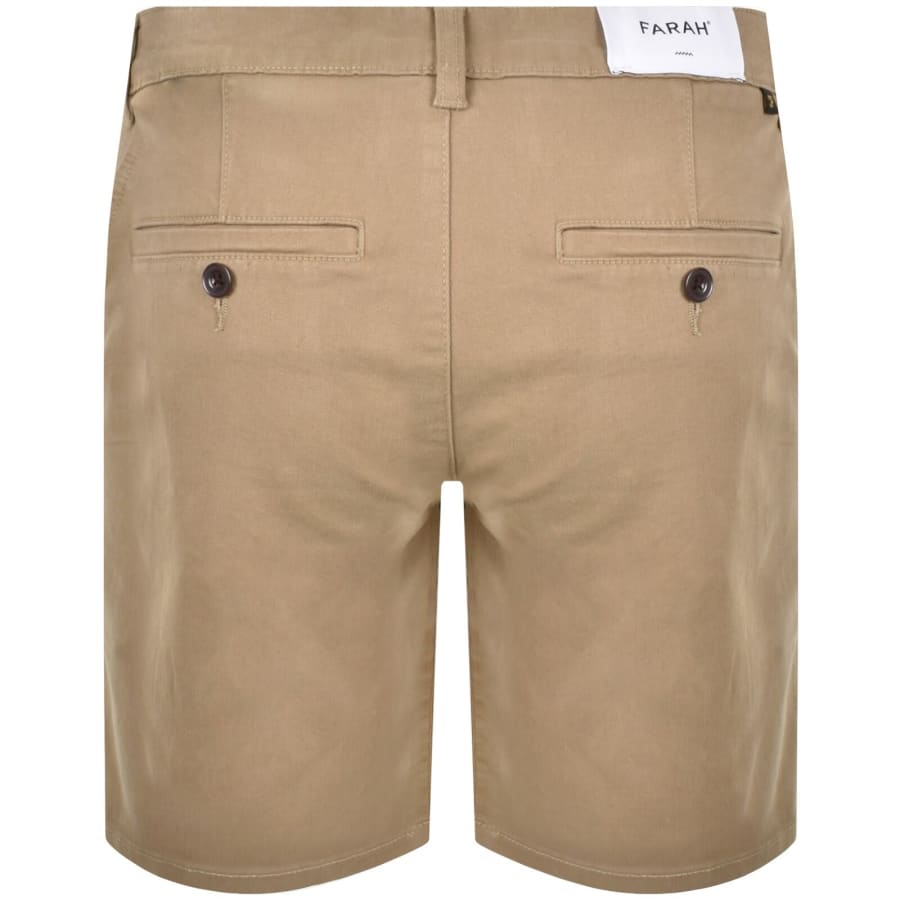 Image number 2 for Farah Hawk Twill Shorts Beige