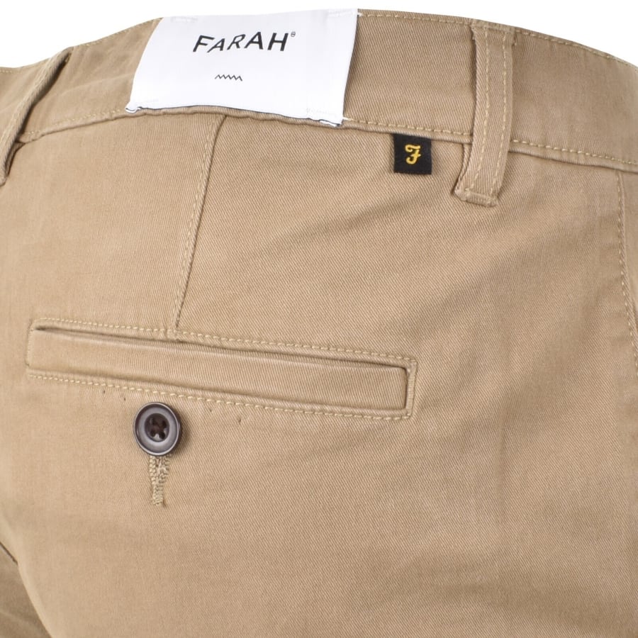 Image number 3 for Farah Hawk Twill Shorts Beige