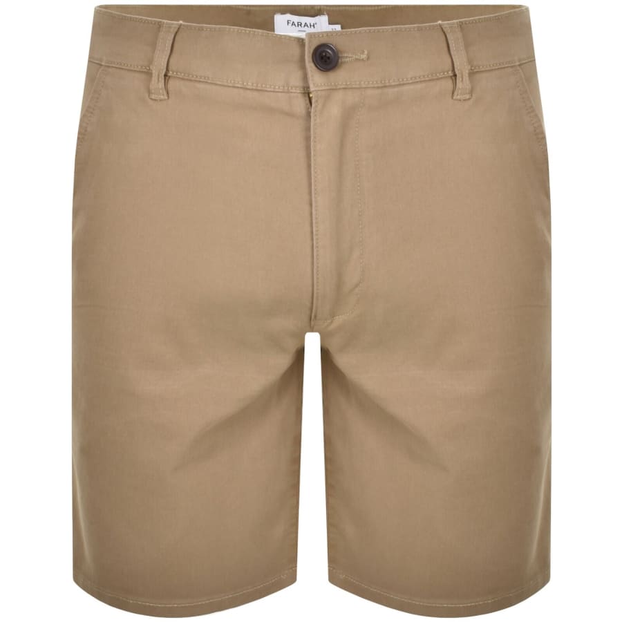 Image number 1 for Farah Hawk Twill Shorts Beige