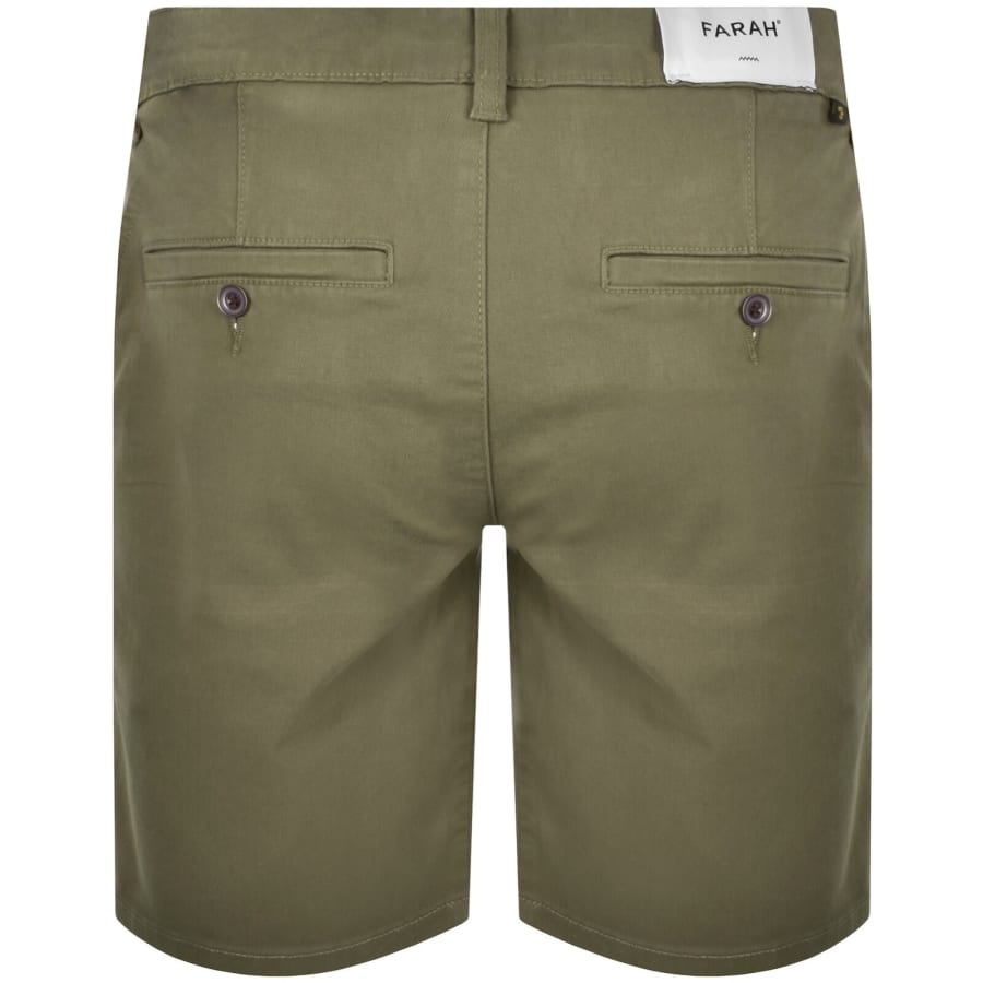 Image number 2 for Farah Hawk Twill Shorts Green