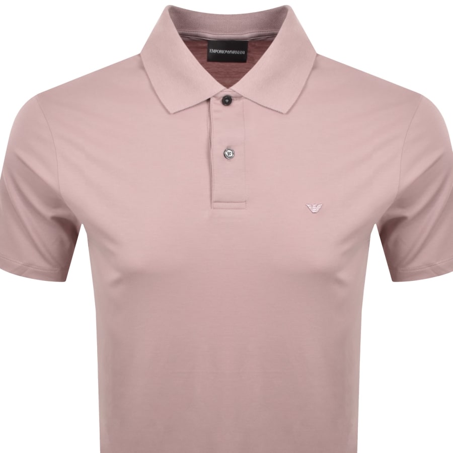 Image number 2 for Emporio Armani Short Sleeved Polo T Shirt Pink