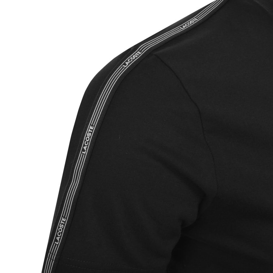 Image number 5 for Lacoste Logo Tape T Shirt Black