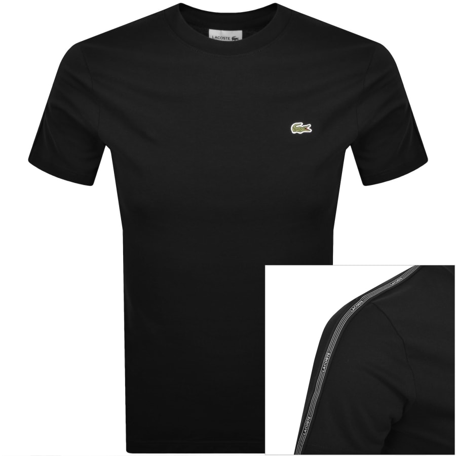 Image number 1 for Lacoste Logo Tape T Shirt Black