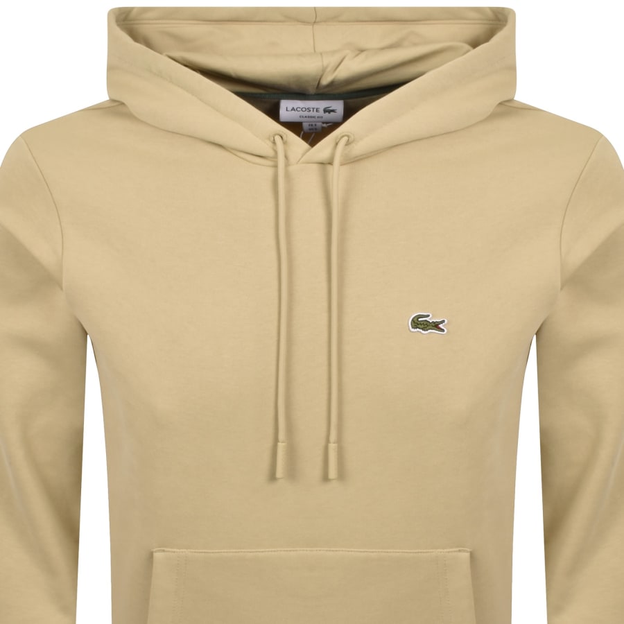 Image number 2 for Lacoste Core Logo Hoodie Beige