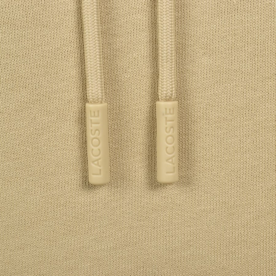 Image number 4 for Lacoste Core Logo Hoodie Beige