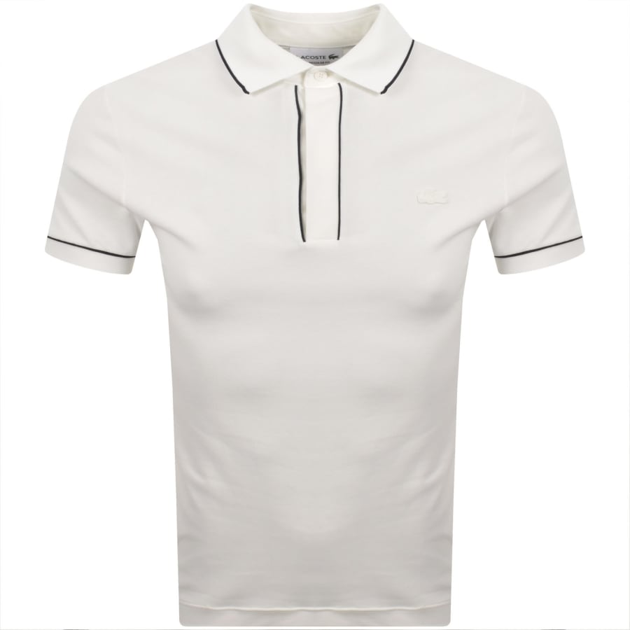 Image number 1 for Lacoste Tipped Polo T Shirt Off White