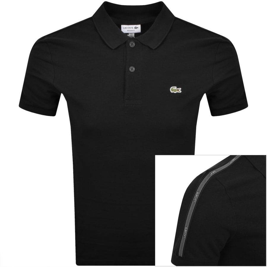 Image number 1 for Lacoste Tape Polo T Shirt Black