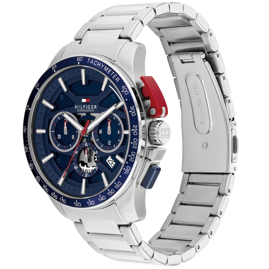 Image number 3 for Tommy Hilfiger Chronograph Bank Watch Silver