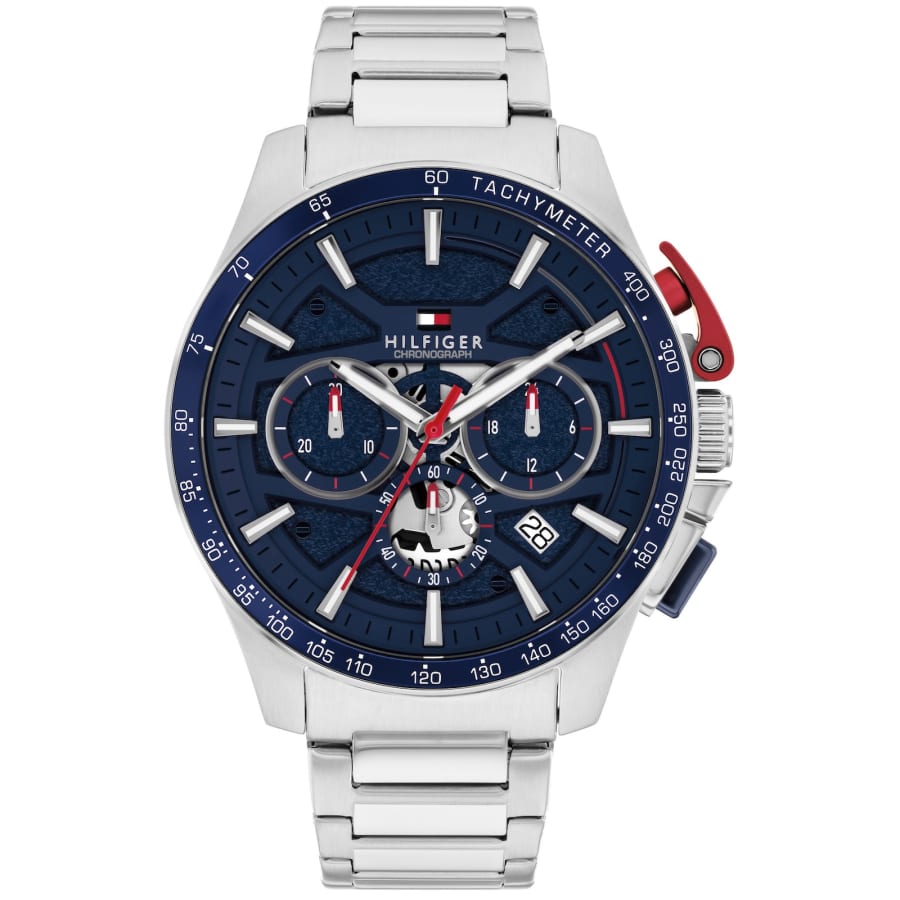 Image number 1 for Tommy Hilfiger Chronograph Bank Watch Silver