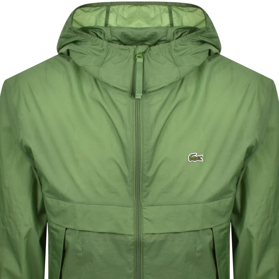 Image number 2 for Lacoste Water Repellent Packable Jacket Green