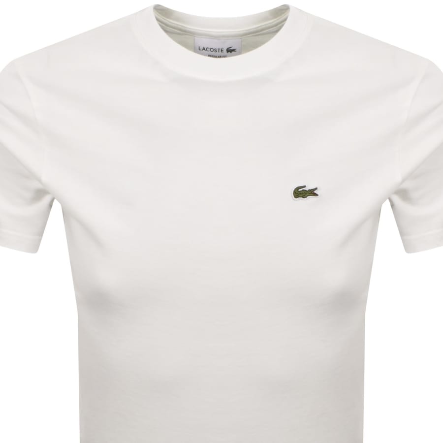 Image number 3 for Lacoste Logo Tape T Shirt Off White