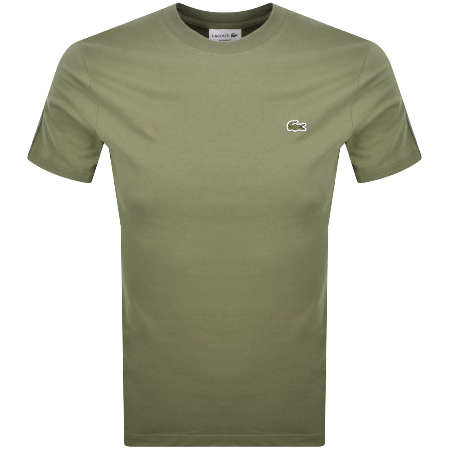 Image number 2 for Lacoste Logo Tape T Shirt Green