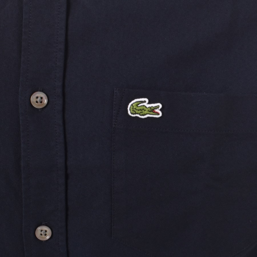 Image number 3 for Lacoste Woven Long Sleeved Shirt Navy