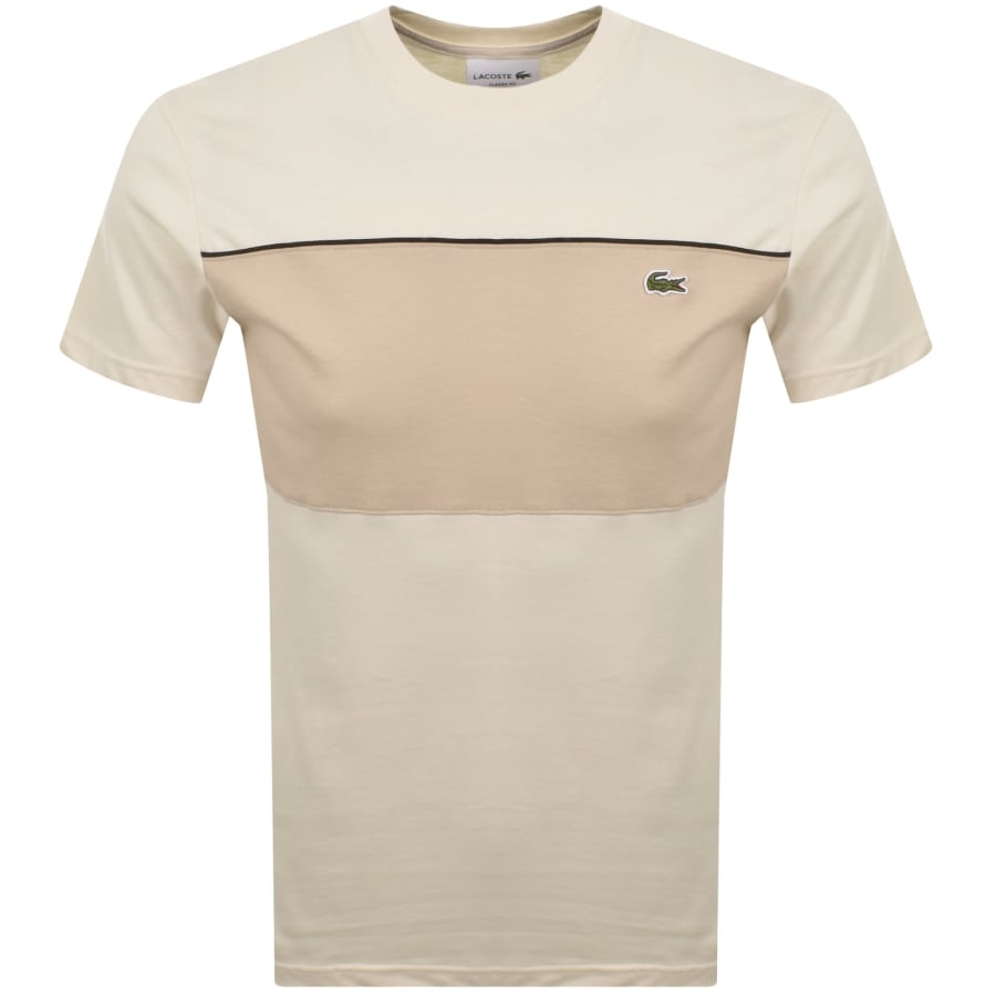 Image number 1 for Lacoste Crew Neck T Shirt Beige