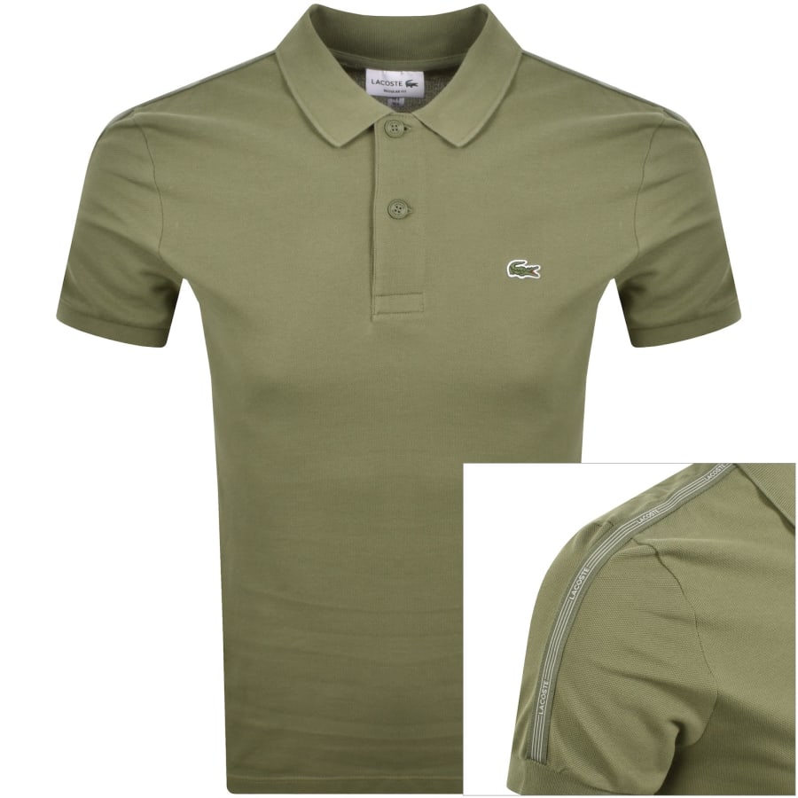 Image number 1 for Lacoste Tape Polo T Shirt Green