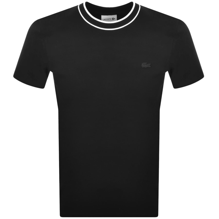 Image number 1 for Lacoste Crew Neck Pique T Shirt Black