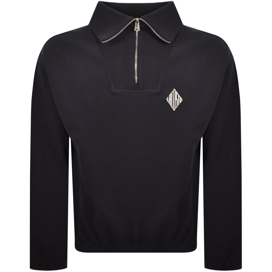 Image number 1 for Lacoste Quarter Zip Sweatshirt Navy
