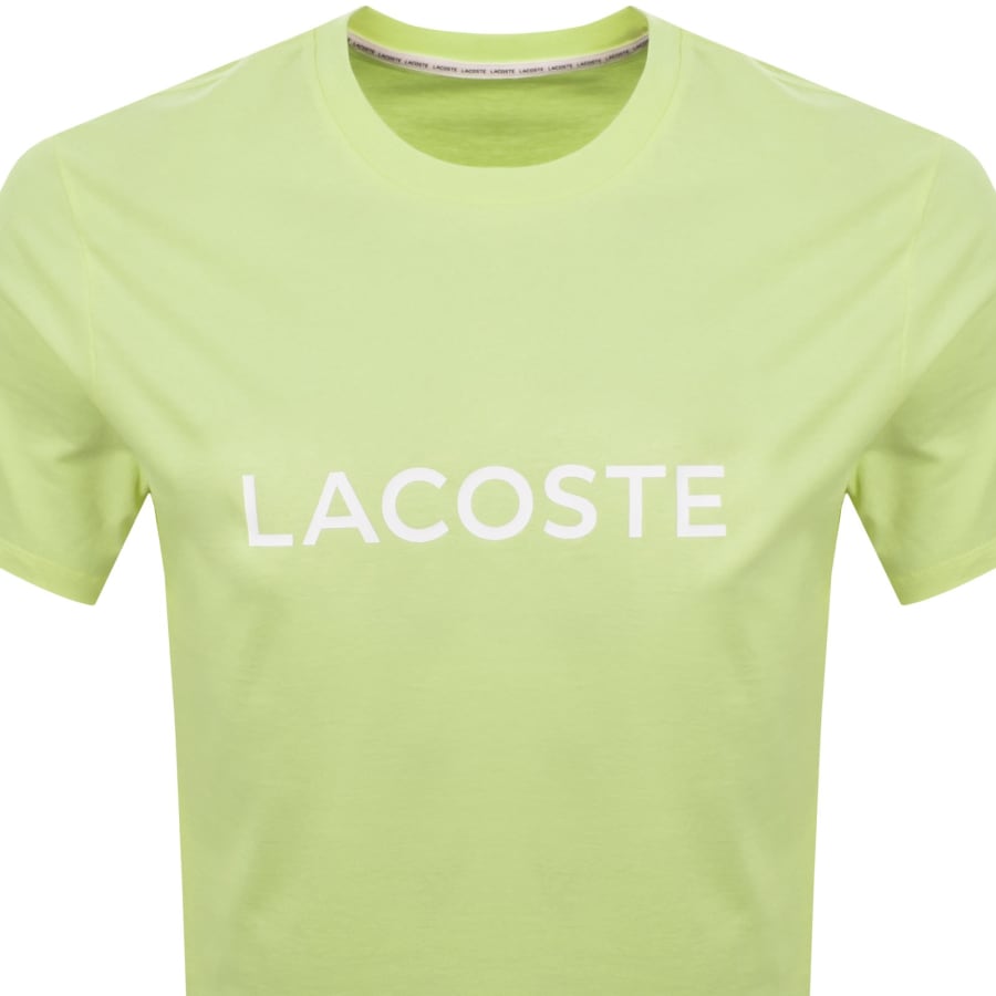 Image number 2 for Lacoste Loungewear Logo T Shirt Lime Green
