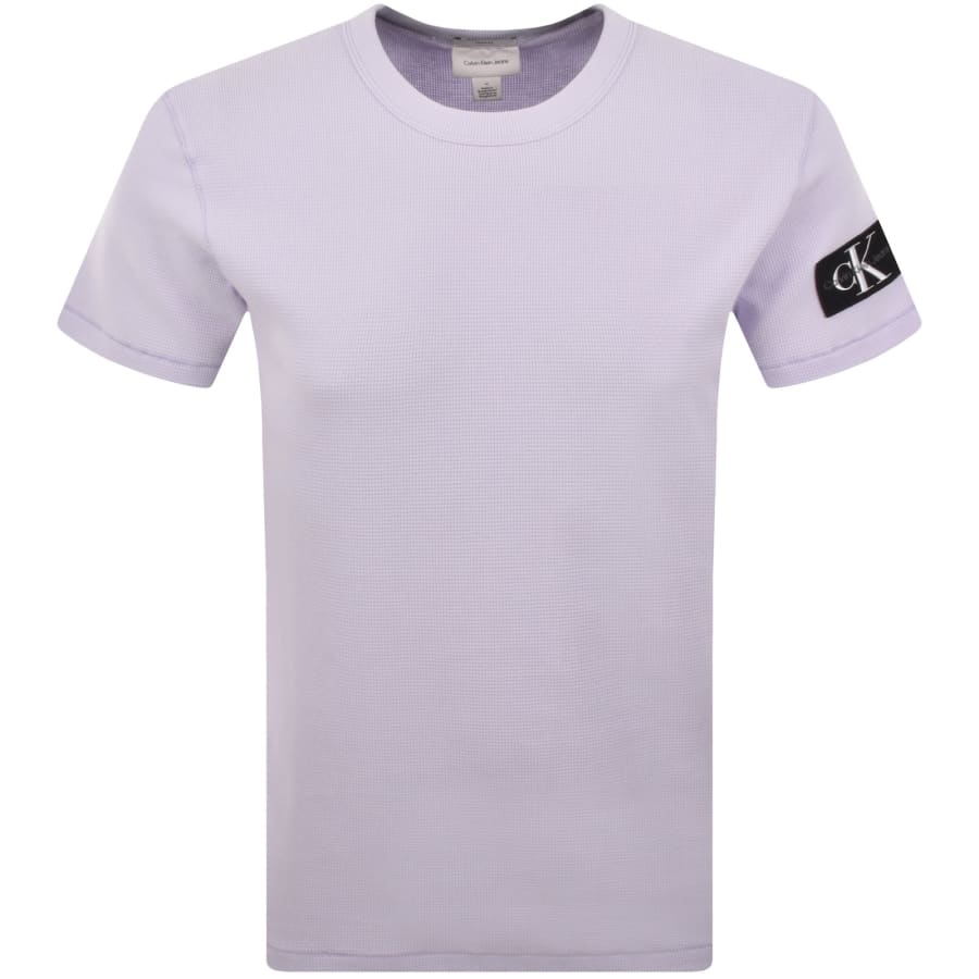 Image number 2 for Calvin Klein Jeans Waffle T Shirt Island Lilac