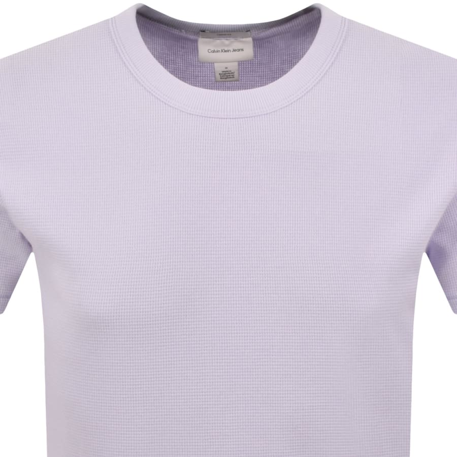 Image number 3 for Calvin Klein Jeans Waffle T Shirt Island Lilac