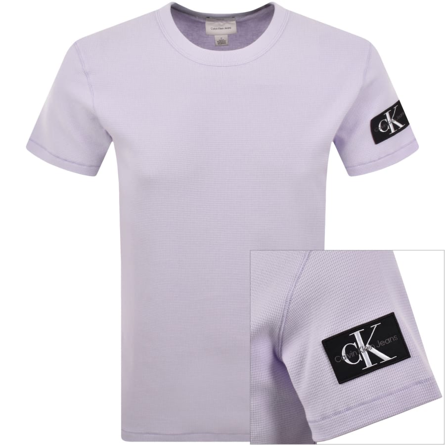 Image number 1 for Calvin Klein Jeans Waffle T Shirt Island Lilac
