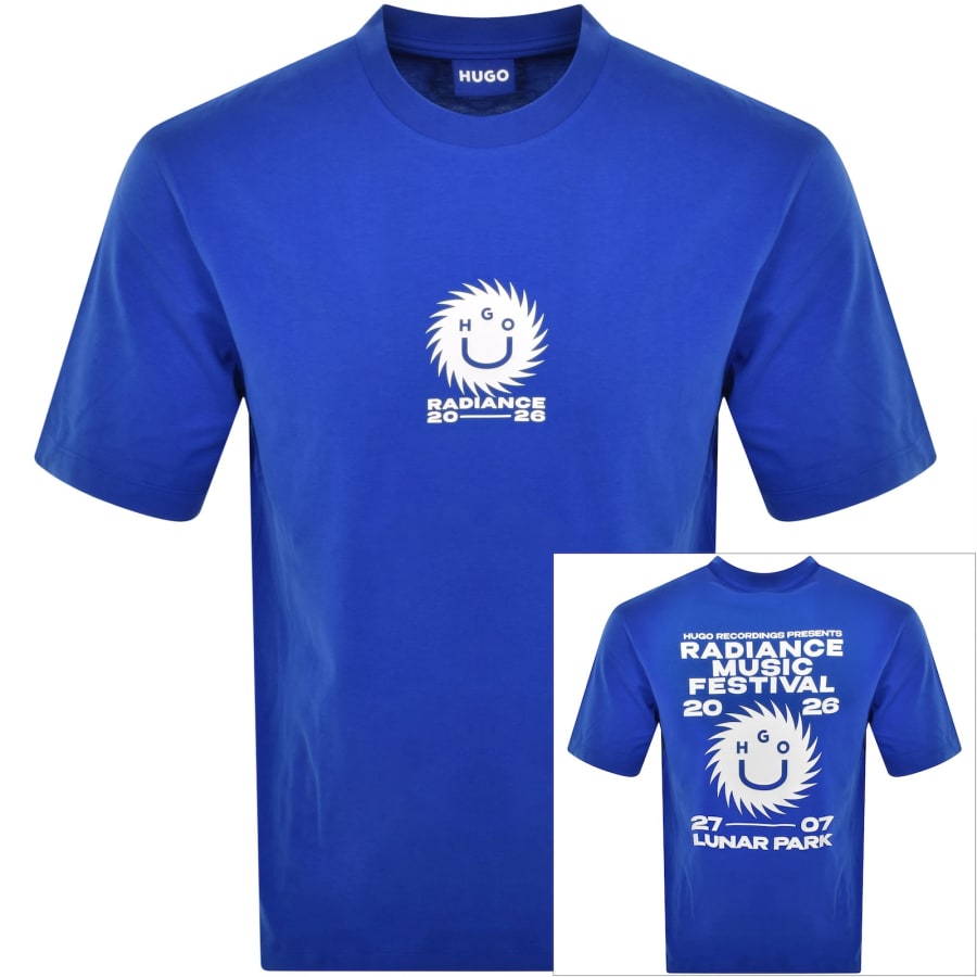 Image number 1 for HUGO Blue Nunarix T Shirt Blue