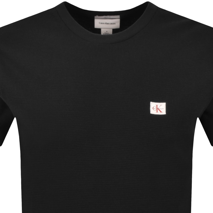 Image number 2 for Calvin Klein Jeans Waffle T Shirt Black