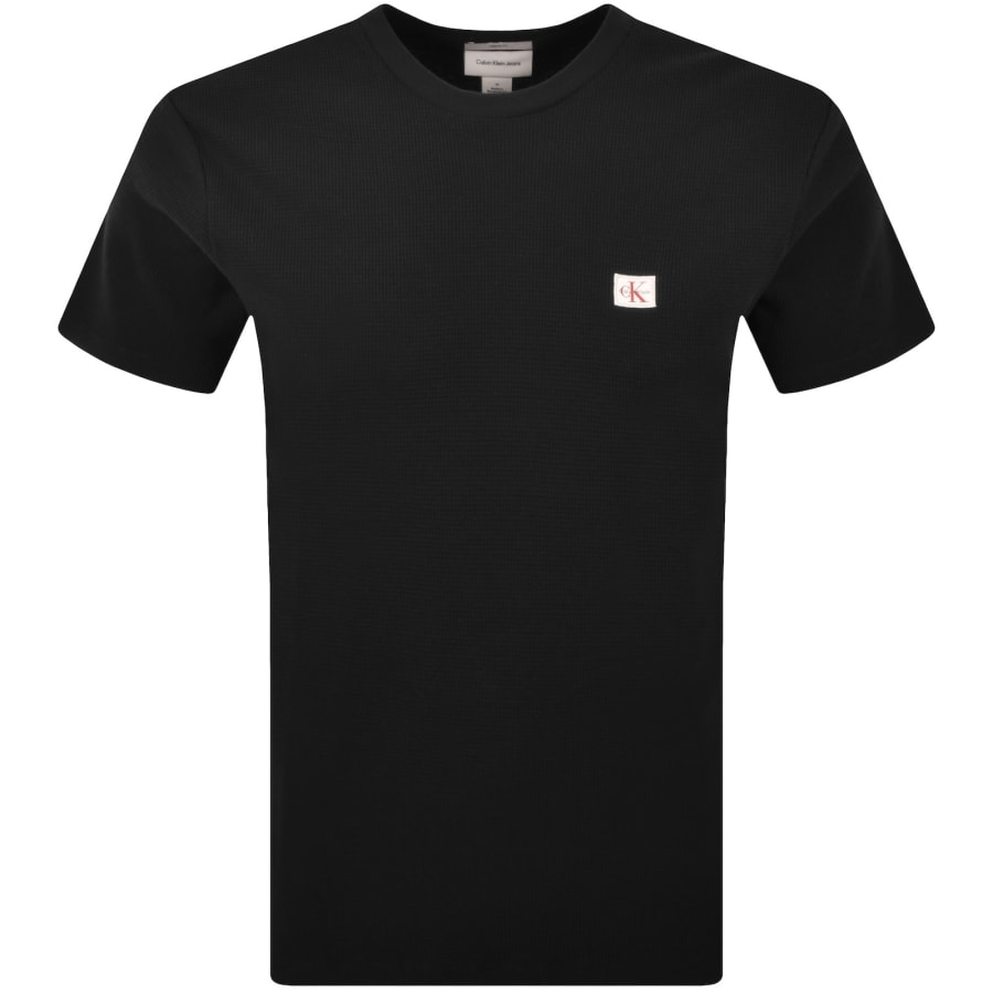 Image number 1 for Calvin Klein Jeans Waffle T Shirt Black
