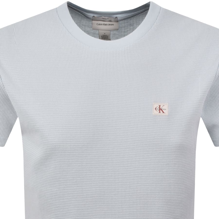 Image number 2 for Calvin Klein Jeans Waffle T Shirt Blue