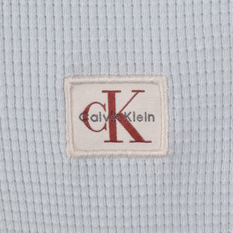 Image number 3 for Calvin Klein Jeans Waffle T Shirt Blue