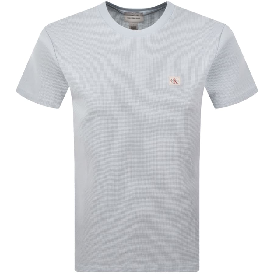Image number 1 for Calvin Klein Jeans Waffle T Shirt Blue