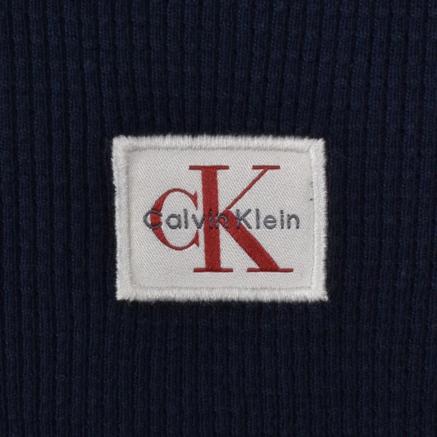 Image number 3 for Calvin Klein Jeans Waffle T Shirt Navy