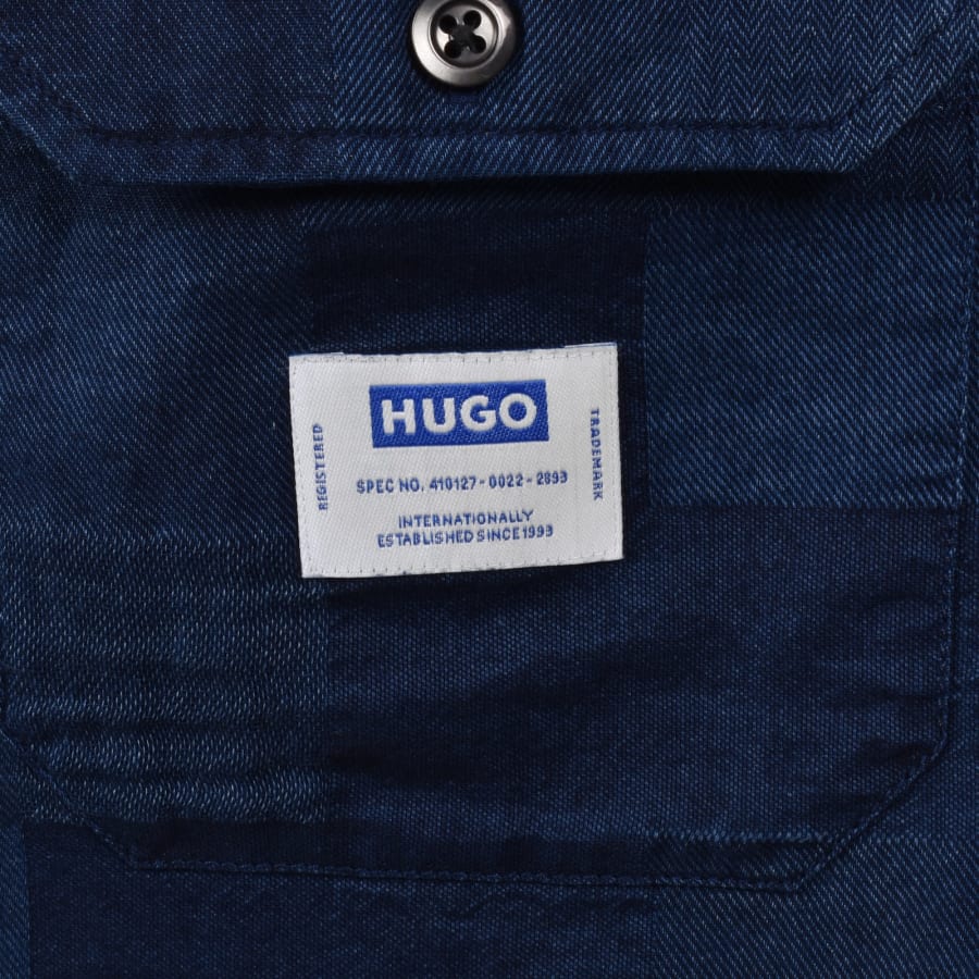 Image number 3 for HUGO Blue Ekyno Short Sleeved Shirt Blue