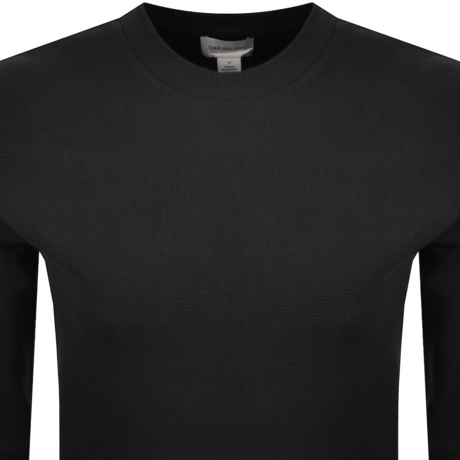 Image number 3 for Calvin Klein Jeans Waffle T Shirt Black