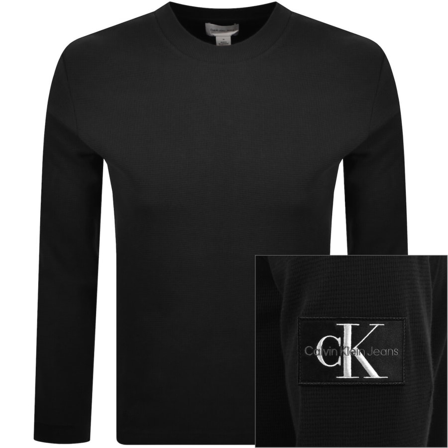 Image number 1 for Calvin Klein Jeans Waffle T Shirt Black