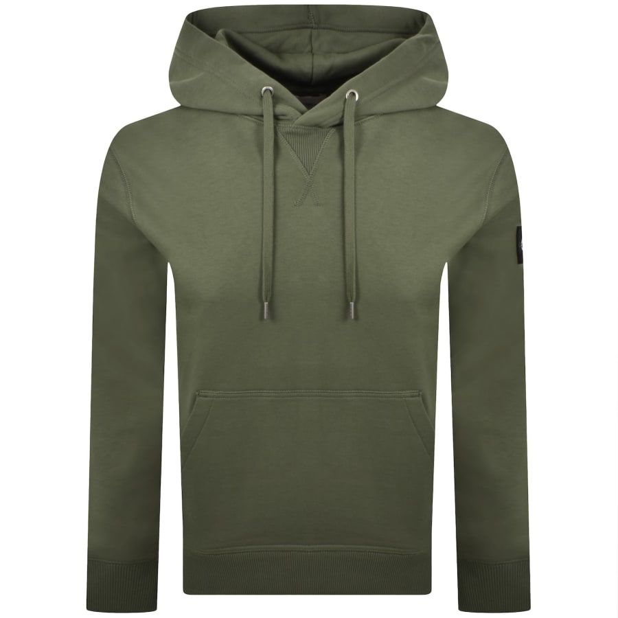 Image number 2 for Calvin Klein Jeans Badge Hoodie Green